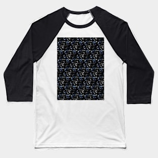 Dark Blue Diamonds Crystals Triangles Regular Pattern Baseball T-Shirt